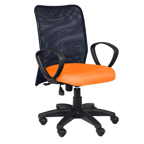 93 Black And Orange Office Chair